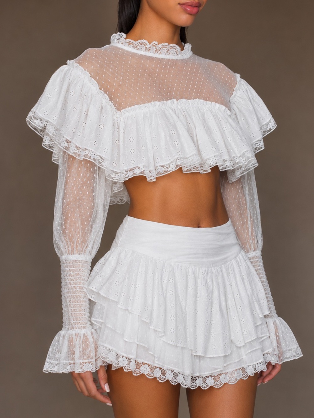 NEW $219 FOR LOVE AND LEMONS BECKET CROP TOP IN WHITE SIZE S